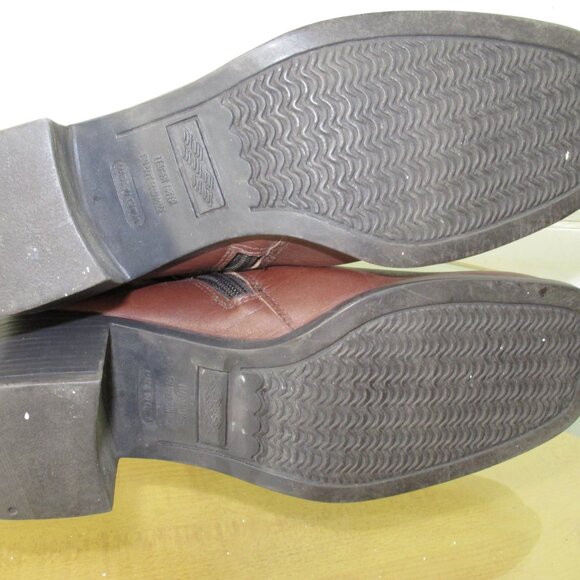 Crossing Pointe Women's Y2K Ankle Boots Brown Leather Zip Size 7.5 - Picture 6 of 9